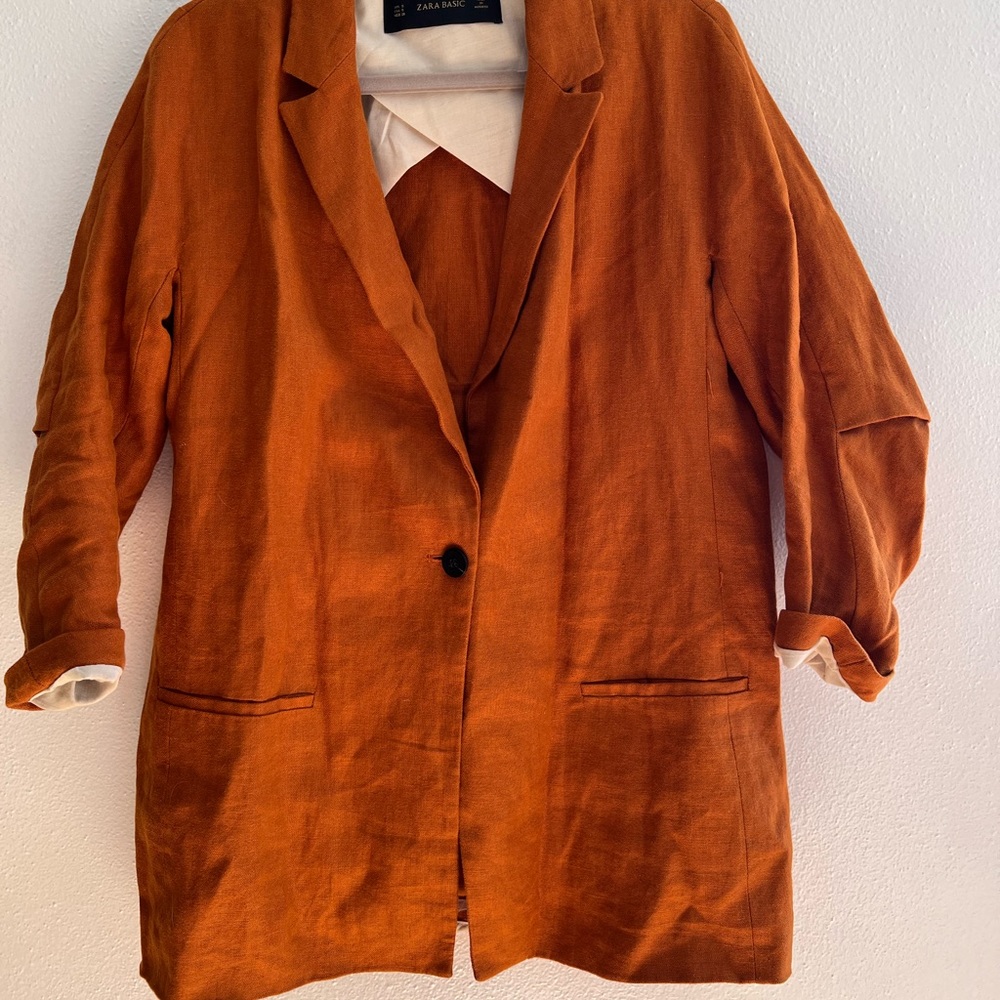 Oversized Zara blazer in orange